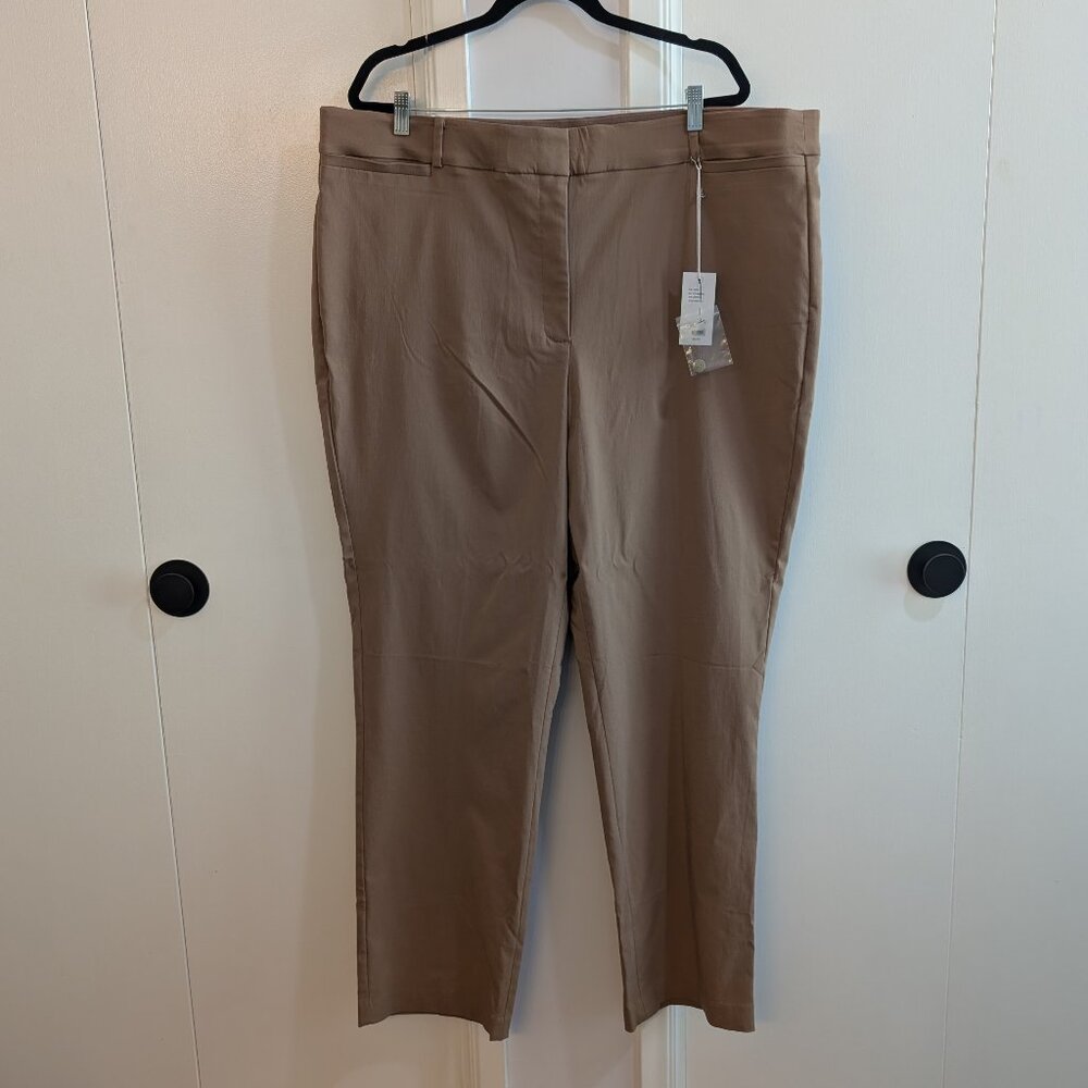 Lane Bryant Tan Sexy Stretch Flat Front Trousers Size 24R NWT